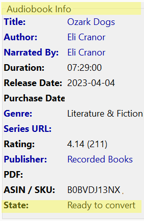 Audiobook Info State